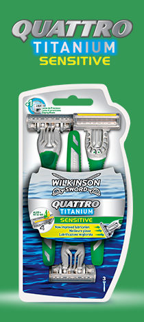 Wilkinson Sword Quattro Titanium Sensitive disposable razor