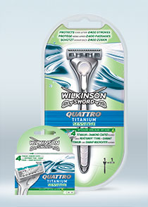 Wilkinson Sword Quattro Titanium razor with blades