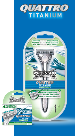 Wilkinson Sword Quattro Titanium razor with blades