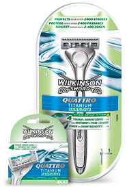 Wilkinson Sword Quattro Titanium razor with blades